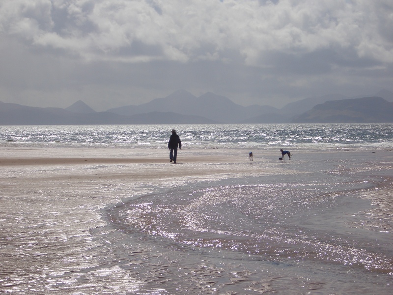 Walking on a Quiet Beach